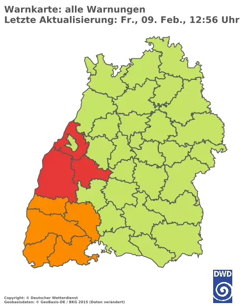 Aktuelle Wetterwarnungen für  Sigmaringen